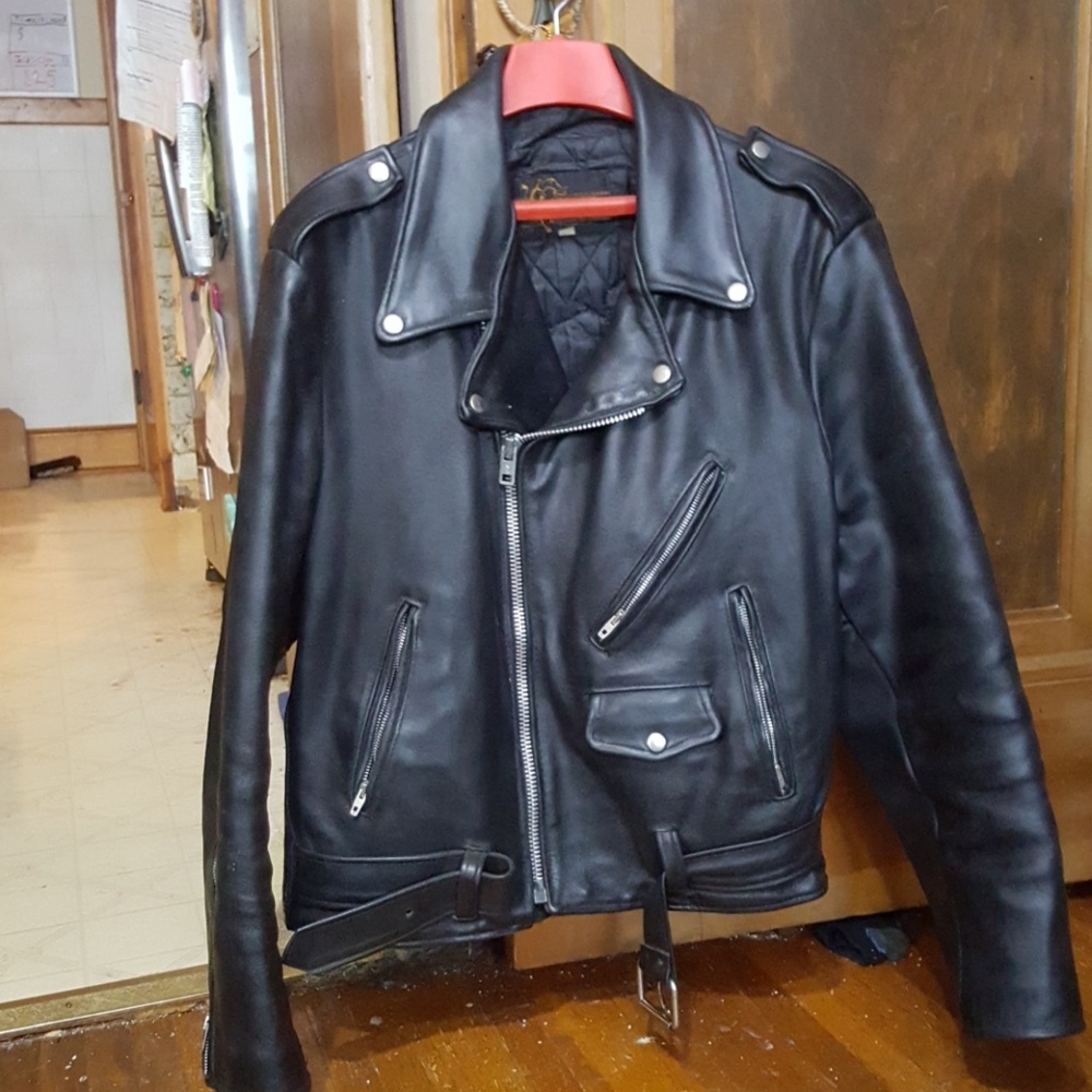 Vintage leather biker jacket